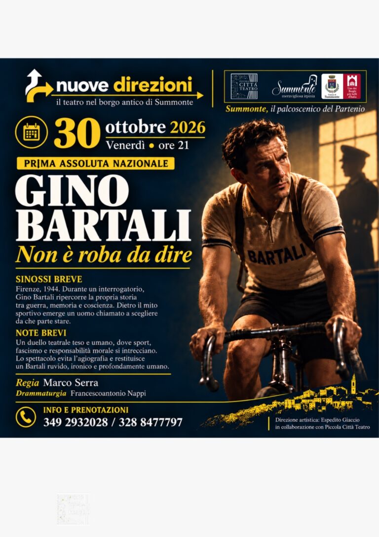 Summonte, in scena la prima assoluta di “Gino Bartali. Non è roba da dire”